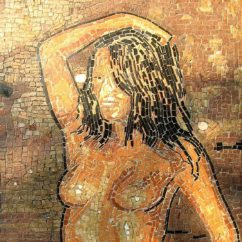 mosaic portrait of a nude baigneuse