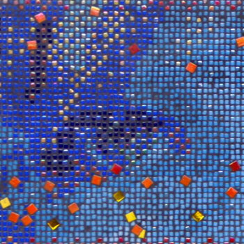 Blue tone Mosaic Portrait of Carole