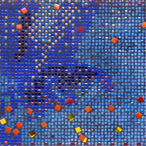Blue tone Mosaic Portrait of Carole