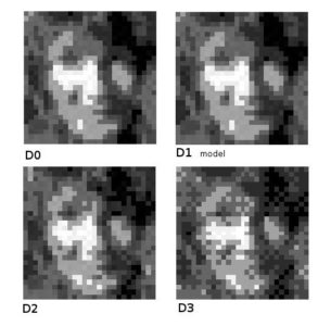 4 modes of pixellization of the same picture