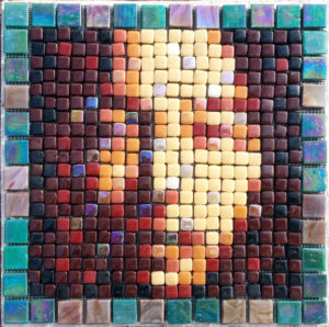 Variation #4 of Asian Face mosaic Portrait,Opus Pixellatum.