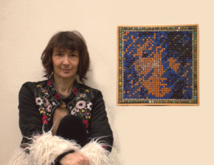 Claire and her mosaic portrait