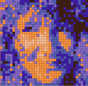 pixellized model with adjusted colors.