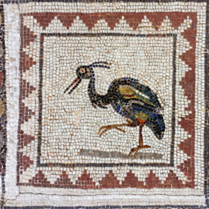 Heron mosaic, House of the birds, Italica, Spain
