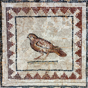 Sparrow mosaic, House of the birds, Italica, Spain