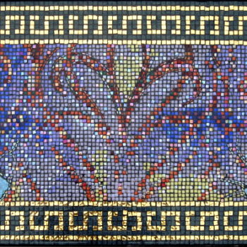 Mosaic Portrait of the enigmatic eyes of a beautiful woman.