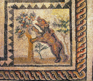 Bear Stealing fruits, 3rd cent,Rheinisches Landesmuseum Trier, Germany