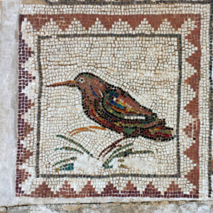 individual bird with triangles border, MOsaic of the Birds, Italica, Spain