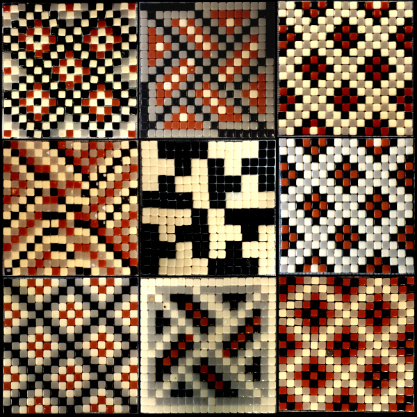 9 individual mosaics realized during the workshop