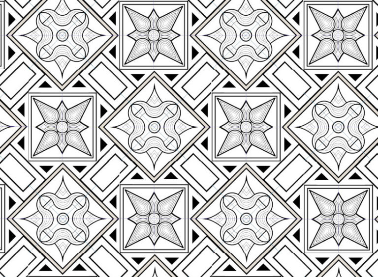 Roman mosaics design - Vieux la Romaine - Mosaic Blues