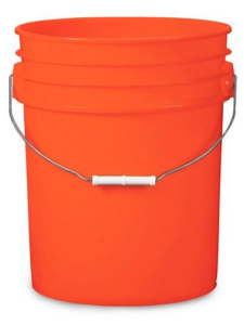 plastic storage bucket.