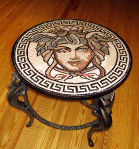 Medusa table by mosaicist frederic Lecut