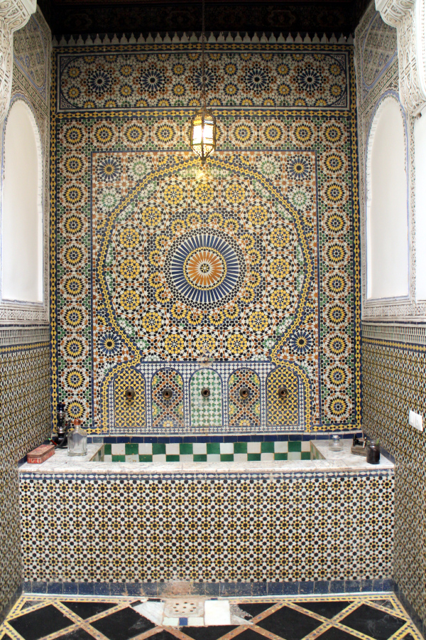 Zellige mosaic fountain