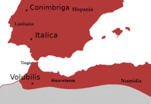 Map of Iberia and Mauretania - 117 AD