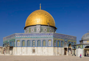 The Temple Mount mosque in Jerusalem, adorned with Zellige mosaics.