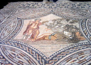 mosaic of bacchus unveiling Ariadne, House of the knight, Volubilis, Morocco
