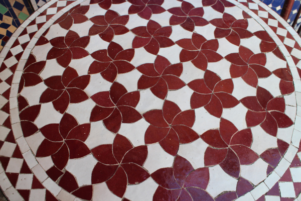 Bicolor Zellige mosaic table top
