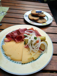 Wild boar ham and local cheese plate in T