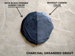 colored and uncolored charcoal unsanded grout