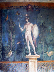 Fresco of a statue of Mars, god of war - Pompeii, 1st century AD