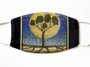 Baobab tree mosaic by frederic lecut facemask