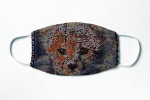 Cheetah cub mosaic facemask