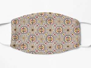 Lalonquette mosaic floor geometric pattern facemask