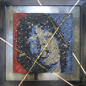 Red and Blue Mick Jagger mosaic