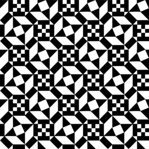 Black and White reproduction of an Ostia Marina geometric mosaic