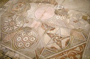 This floor was laid following the local mosaic style, others mosaics in Loupian followed a different style