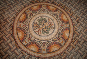 The Seviac Grapevine medallion characteristic of the later Aquitaine School of mosaics