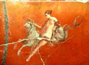 Roman fresco from Oplontis, destroyed with Pompeii in 79 AD