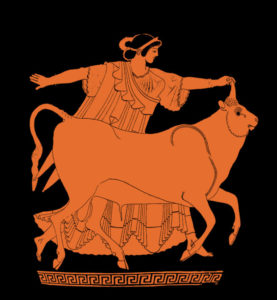 Europa & the bull, greek vase from Tarquinia