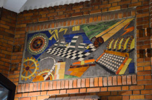 Art deco mosaic, Post office of Saint Quentin, Aisne, France.
