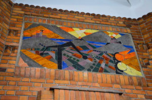 Art Deco mosaicin the post office of Saint Quentin, Aisne, France.