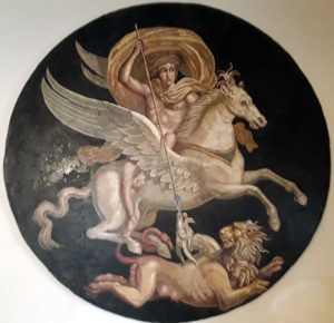 roman mosaic of bellerophon killing the chimera