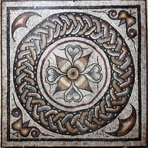 sole intact medallion left from the Phaeton mosaic in the Musee de Sens