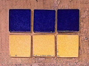 UKraine flag mosaic, tiles uncut, unmounted, on mesh