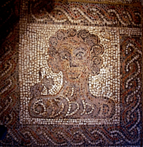 mosaic portrait of Summer at the Yorkshire mussum in UK