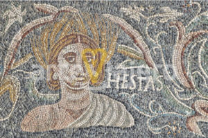 été : portrait de mosaique, 3eme siecle, Merida, Espagne