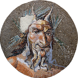 Dieu Pan, mosaique romaine,Genazzano, Italie