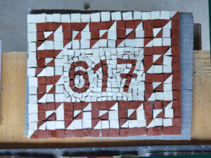 The house number before grouting.