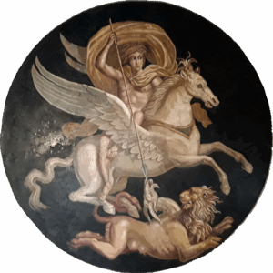 Roman mosaics in Autun : Bellerophon
